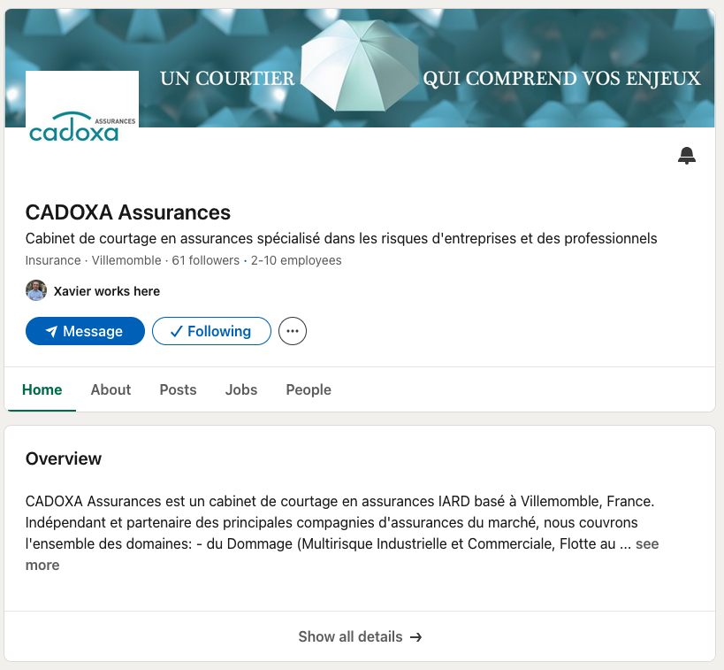 CADOXA Assurances — Social media development